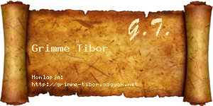 Grimme Tibor névjegykártya